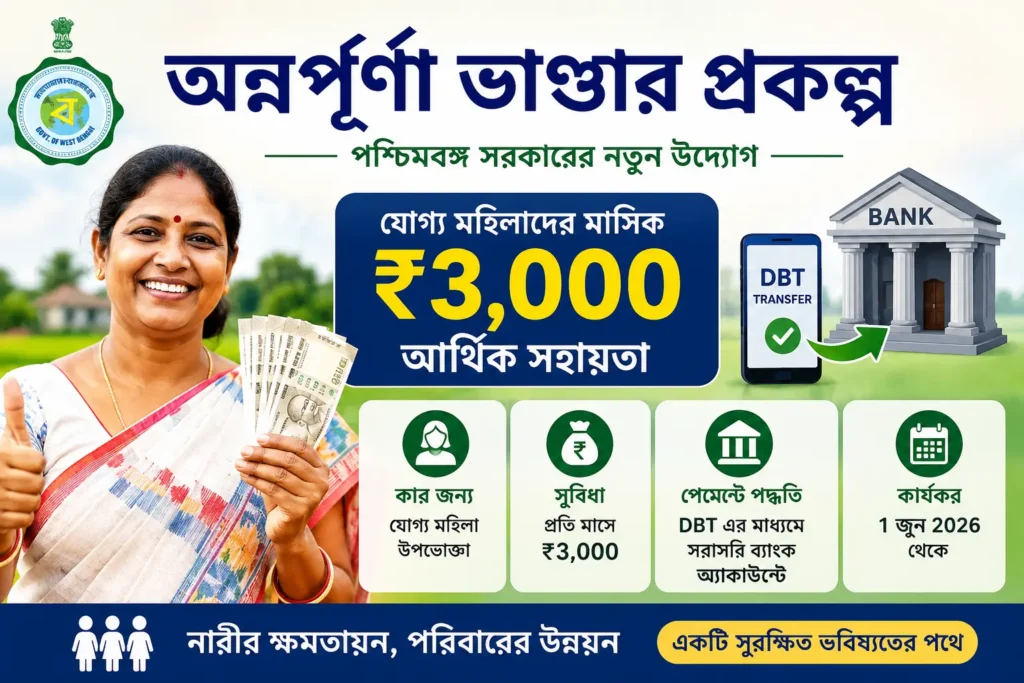 অন্নপূর্ণা ভাণ্ডার প্রকল্পের সুবিধা ও DBT পেমেন্ট তথ্য